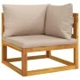Set muebles jardín 11 pzas madera maciza y cojines gris taupé de vidaXL, Conjuntos de jardín - Ref: Foro24-3155262, Precio: 1...