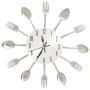 Silver spoon and fork design wall clock 31 cm aluminum by vidaXL, Wall clocks - Ref: Foro24-325162, Price: 20,34 €, Discount: %
