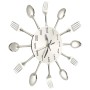 Silver spoon and fork design wall clock 31 cm aluminum by vidaXL, Wall clocks - Ref: Foro24-325162, Price: 20,34 €, Discount: %
