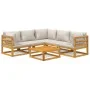 Garden furniture set 6 pieces solid wood and light gray cushions by vidaXL, Garden sets - Ref: Foro24-3155288, Price: 637,42 ...
