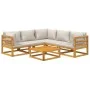 Garden furniture set 6 pieces solid wood and light gray cushions by vidaXL, Garden sets - Ref: Foro24-3155288, Price: 637,42 ...