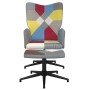 Silla de relax con taburete tela patchwork