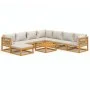 Set muebles de jardín 9 pzas madera maciza y cojines gris claro de vidaXL, Conjuntos de jardín - Ref: Foro24-3155296, Precio:...