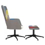 Silla de relax con taburete tela patchwork