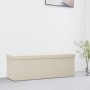 Cream White Faux Linen Folding Storage Bench by vidaXL, Benches for halls and storage - Ref: Foro24-338792, Price: 61,46 €, D...