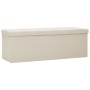 Cream White Faux Linen Folding Storage Bench by vidaXL, Benches for halls and storage - Ref: Foro24-338792, Price: 61,46 €, D...