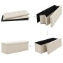 Cream White Faux Linen Folding Storage Bench by vidaXL, Benches for halls and storage - Ref: Foro24-338792, Price: 61,46 €, D...