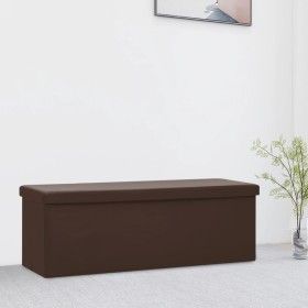 Banco con almacenaje plegable marrón PVC de vidaXL, Bancos para recibidores y almacenamiento - Ref: Foro24-338798, Precio: 60...