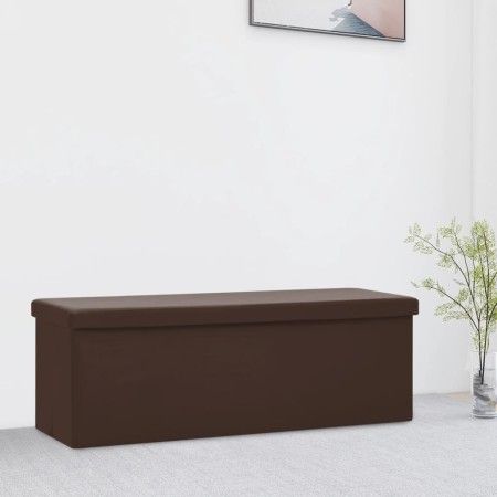 Folding brown PVC storage bench by vidaXL, Benches for halls and storage - Ref: Foro24-338798, Price: 60,69 €, Discount: %