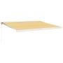 Retractable aluminum and yellow and white fabric awning 4x3 m by vidaXL, Awnings - Ref: Foro24-3154533, Price: 928,14 €, Disc...