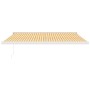 Einziehbare Markise aus Aluminium und gelb-weißem Stoff, 4 x 3 m von vidaXL, Markisen - Ref: Foro24-3154533, Preis: 928,14 €,...