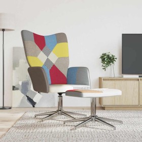 Silla de relax con taburete tela patchwork