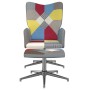 Silla de relax con taburete tela patchwork