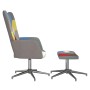 Silla de relax con taburete tela patchwork