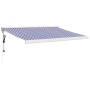 Einziehbares Aluminium-Sonnensegel mit blau-weißem Stoff, 3x2,5 m. von vidaXL, Markisen - Ref: Foro24-3154571, Preis: 576,17 ...