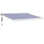 Toldo retráctil aluminio y tela azul y blanco 3x2,5 m de vidaXL, Toldos - Ref: Foro24-3154571, Precio: 563,09 €, Descuento: %