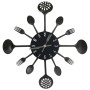 Wanduhr Design Löffel und Gabel schwarz 40 cm Aluminium von vidaXL, Wanduhren - Ref: Foro24-325163, Preis: 31,33 €, Rabatt: %