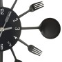 Wanduhr Design Löffel und Gabel schwarz 40 cm Aluminium von vidaXL, Wanduhren - Ref: Foro24-325163, Preis: 31,33 €, Rabatt: %