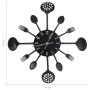 Wanduhr Design Löffel und Gabel schwarz 40 cm Aluminium von vidaXL, Wanduhren - Ref: Foro24-325163, Preis: 31,33 €, Rabatt: %