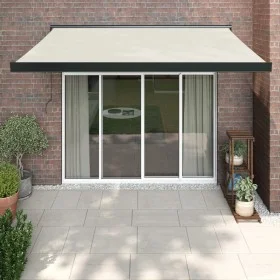 Retractable aluminum and cream fabric awning 3.5x2.5 m by vidaXL, Awnings - Ref: Foro24-3154602, Price: 618,66 €, Discount: %
