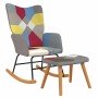 Silla mecedora con reposapiés tela patchwork en Mecedoras | Comprar online en Foro24