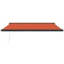 Toldo retráctil aluminio y tela naranja y marrón 4x3 m