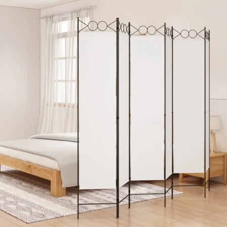 Divider screen with 6 white fabric panels 240x200 cm by vidaXL, Room dividers - Ref: Foro24-350158, Price: 60,88 €, Discount: %