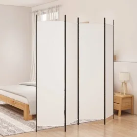 Divider screen with 4 white fabric panels 200x200 cm by vidaXL, Room dividers - Ref: Foro24-350182, Price: 40,17 €, Discount: %