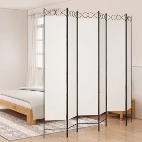 6-panel white fabric room divider screen 240x220 cm by vidaXL, Room dividers - Ref: Foro24-350174, Price: 64,47 €, Discount: %