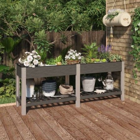 Graues WPC Gartenbeet mit Regal 200x50x75 cm von vidaXL, Töpfe und Pflanzgefäße - Ref: Foro24-362573, Preis: 239,45 €, Rabatt: %