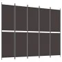 Biombo divisor de 5 paneles de tela marrón 250x200 cm de vidaXL, Divisores de ambientes - Ref: Foro24-350235, Precio: 58,04 €...