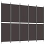 Divider screen with 5 brown fabric panels 250x200 cm by vidaXL, Room dividers - Ref: Foro24-350235, Price: 59,23 €, Discount: %