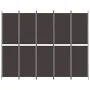 Biombo divisor de 5 paneles de tela marrón 250x200 cm de vidaXL, Divisores de ambientes - Ref: Foro24-350235, Precio: 58,04 €...