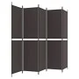 Biombo divisor de 5 paneles de tela marrón 250x200 cm de vidaXL, Divisores de ambientes - Ref: Foro24-350235, Precio: 58,04 €...