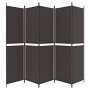 Biombo divisor de 5 paneles de tela marrón 250x200 cm de vidaXL, Divisores de ambientes - Ref: Foro24-350235, Precio: 58,04 €...