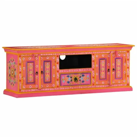 Solid pink mango wood TV cabinet 110x30x40 cm by vidaXL, TV Furniture - Ref: Foro24-353907, Price: 324,11 €, Discount: %