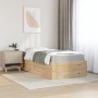 Cama con colchón madera maciza de pino 100x200 cm