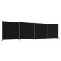 Biombo divisor de 4 paneles de tela negro 698x180 cm de vidaXL, Divisores de ambientes - Ref: Foro24-350285, Precio: 55,47 €,...