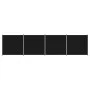 Biombo divisor de 4 paneles de tela negro 698x180 cm de vidaXL, Divisores de ambientes - Ref: Foro24-350285, Precio: 55,47 €,...
