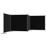 Biombo divisor de 4 paneles de tela negro 698x180 cm de vidaXL, Divisores de ambientes - Ref: Foro24-350285, Precio: 55,47 €,...