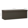 Banco de almacenamiento plegable lino sintético marrón oscuro von vidaXL, Bänke für Hallen und Lager - Ref: Foro24-338794, Pr...