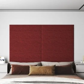 Paneles de pared 12 uds tela rojo tinto 90x15 cm 1,62 m² de vidaXL, Recubrimiento de paredes - Ref: Foro24-343876, Precio: 33...