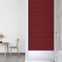 Paneles de pared 12 uds tela rojo tinto 90x15 cm 1,62 m²