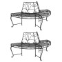 Halbrunde Gartenbank 2 Stück aus schwarzem Stahl 160 cm von vidaXL, Gartenbänke - Ref: Foro24-3095716, Preis: 386,10 €, Rabat...