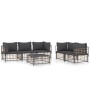Gartenmöbel-Set 6-teilig und anthrazitfarbene PE-Rattan-Kissen von vidaXL, Outdoor-Sofas - Ref: Foro24-3186705, Preis: 506,68...