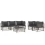 Gartenmöbel-Set 6-teilig und anthrazitfarbene PE-Rattan-Kissen von vidaXL, Outdoor-Sofas - Ref: Foro24-3186705, Preis: 498,67...