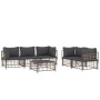 Gartenmöbel-Set 6-teilig und anthrazitfarbene PE-Rattan-Kissen von vidaXL, Outdoor-Sofas - Ref: Foro24-3186705, Preis: 506,68...