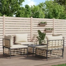 5-piece garden furniture set and anthracite PE rattan cushions by vidaXL, Outdoor sofas - Ref: Foro24-3186710, Price: 371,89 ...