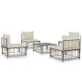 Juego de muebles de jardín 5 pzas y cojines ratán PE antracita de vidaXL, Sofás de exterior - Ref: Foro24-3186710, Precio: 37...