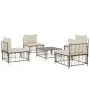 5-teiliges Gartenmöbel-Set und anthrazitfarbene PE-Rattan-Kissen von vidaXL, Outdoor-Sofas - Ref: Foro24-3186710, Preis: 370,...